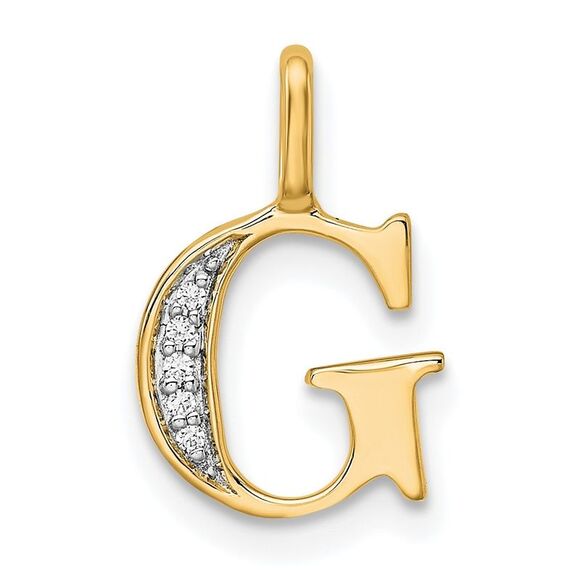 Kazi Luxury 14k Yellow Gold Diamond Letter G Initial Pendant